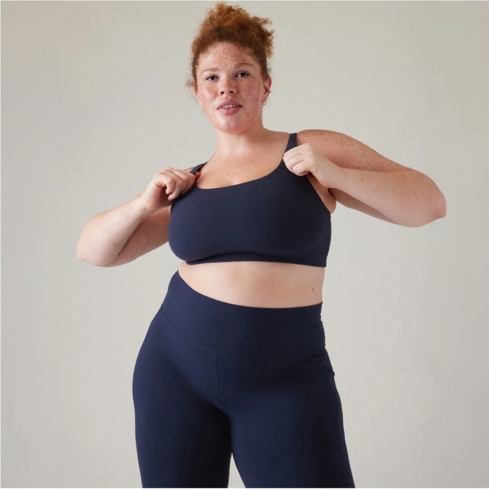 Athleta Deep Navy Scoop Neck Support Sports Bra (NWOT)